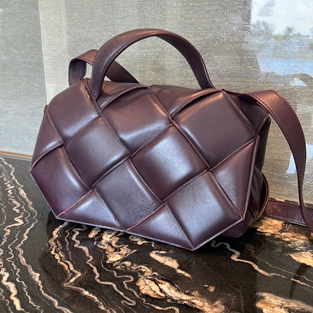 Bottega Veneta Top Handle Shoulder Bag Padded Maxi Intrecciato Leather